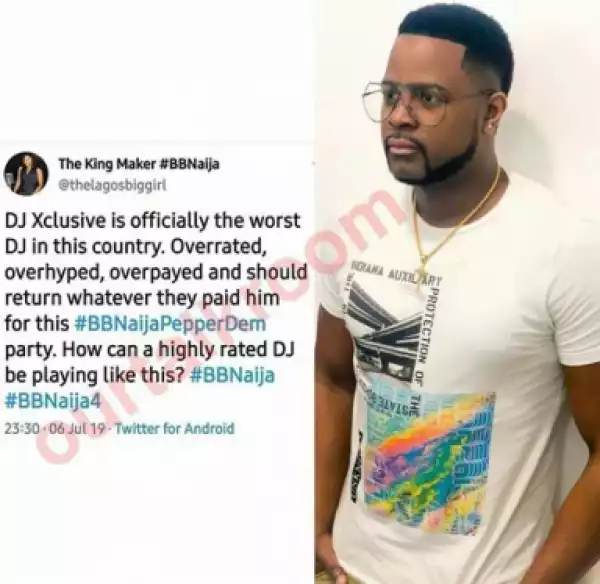 BBNaija: Fans Blast DJ Xclusive Over His "Poor Performance" At BBNaija Party
